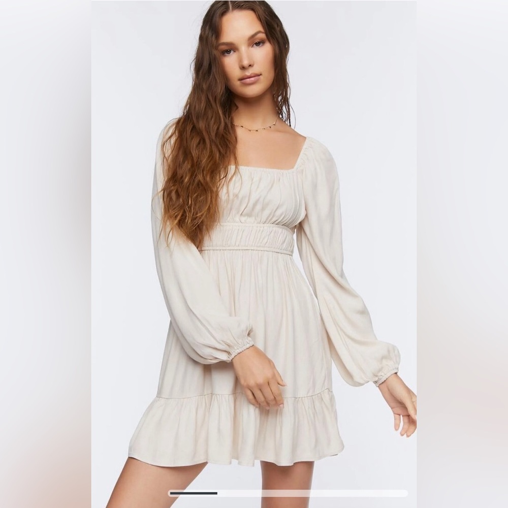Balloon Sleeve Babydoll Dress